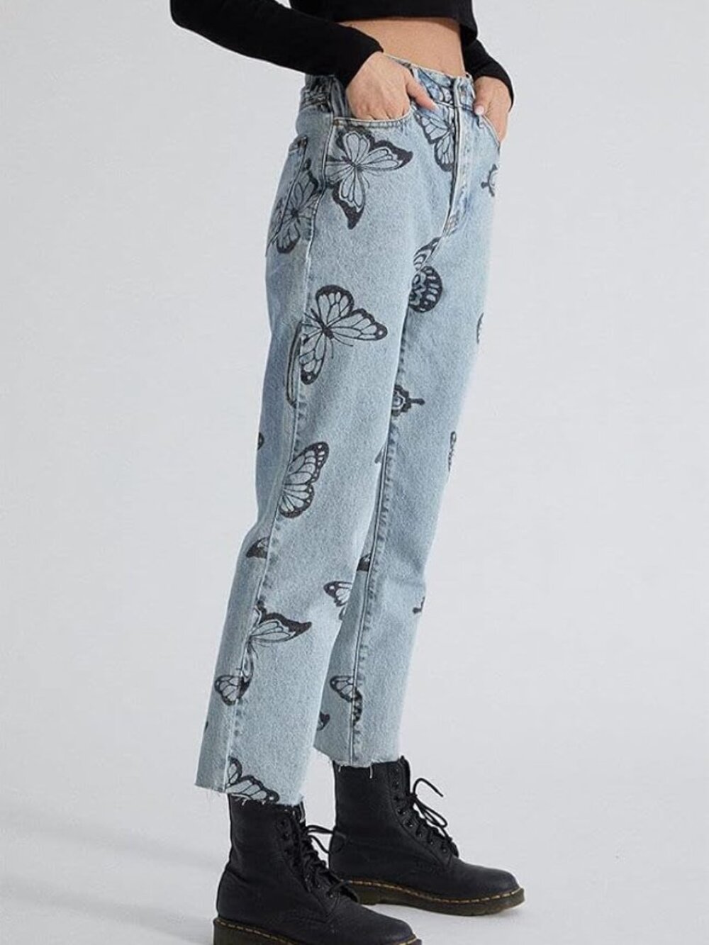 PacSun Women's Eco Butterfly High Rise Straight Leg Jeans Size 25
